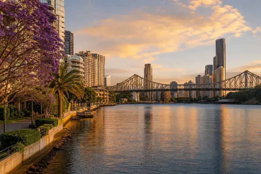 Brisbane River and Story Bridge at sunset